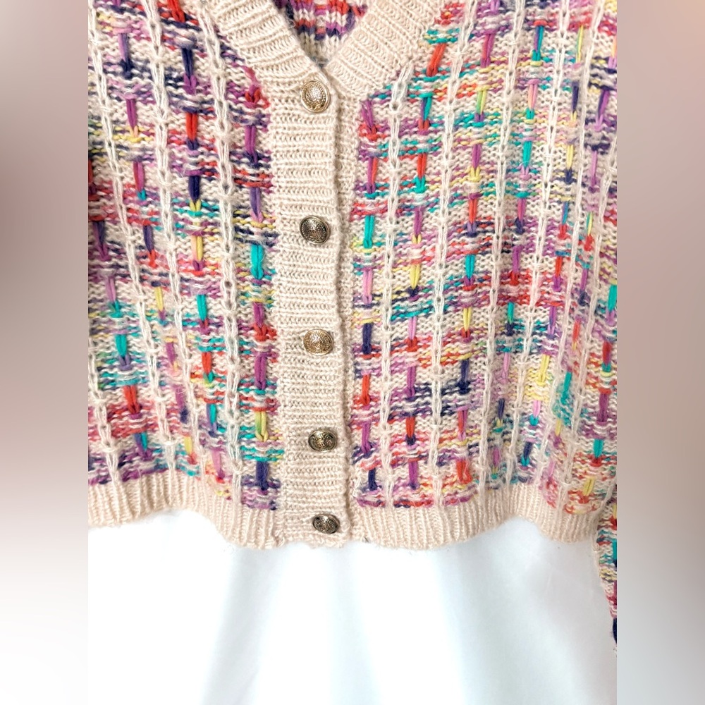 A. Calin By Flying Tomato Oversized Textured Button Down Long Sleeve Sweater - Picture 4 of 9